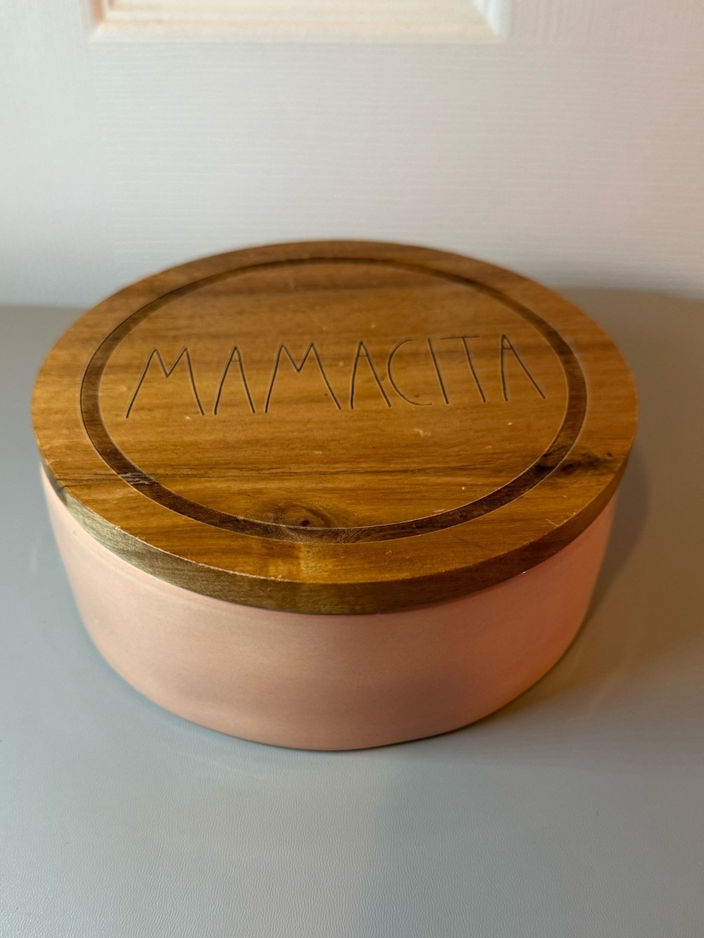 Mamacita Round Wooden Trinket Jewelry Box with Lid